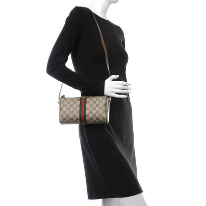 Gucci Coated Canvas Monogram Web Small Shoulder Bag Brown 2 of 16