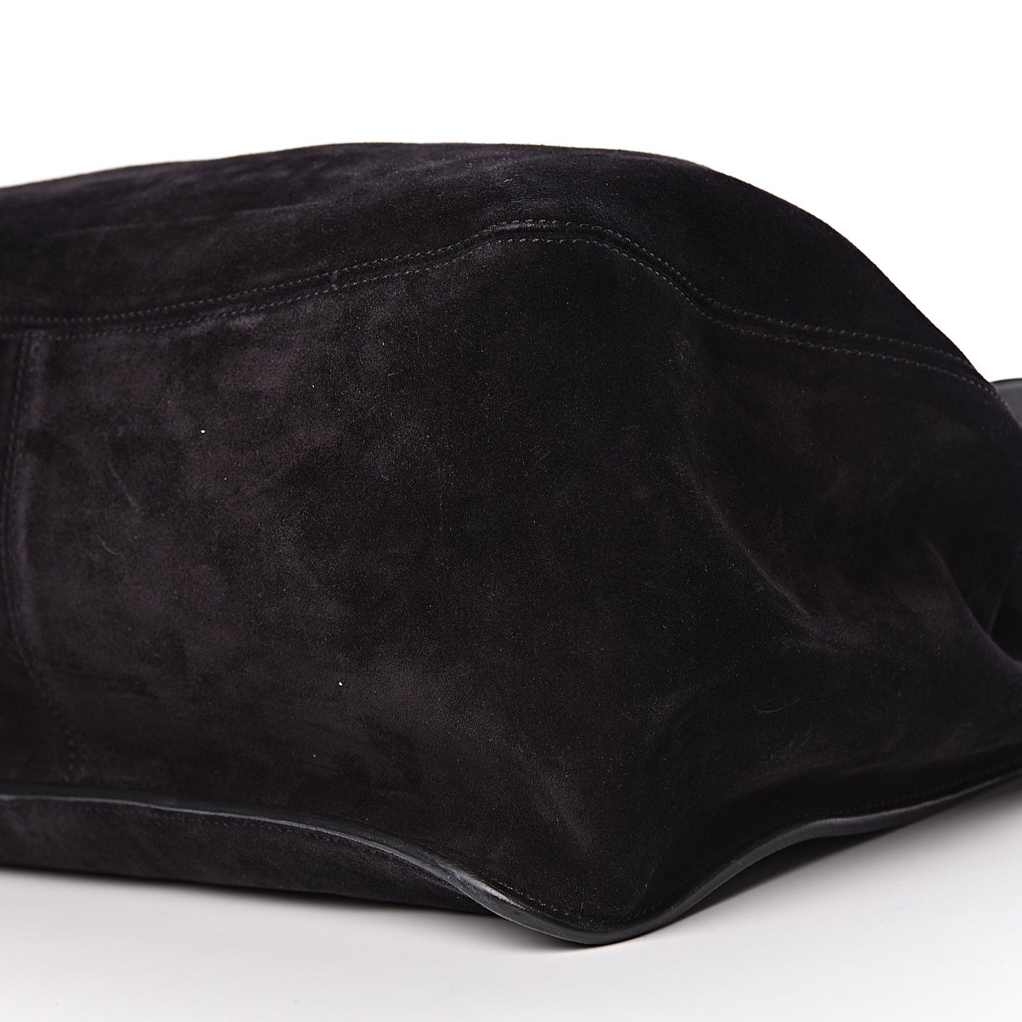 Suede Lock-Front Sling Bag Black