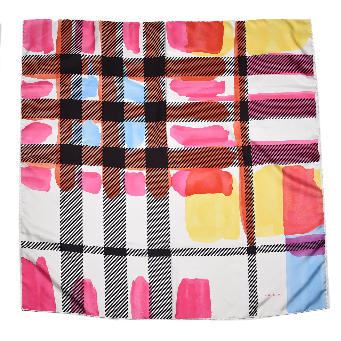 Silk Nova Check Abstract Scarf Multicolor