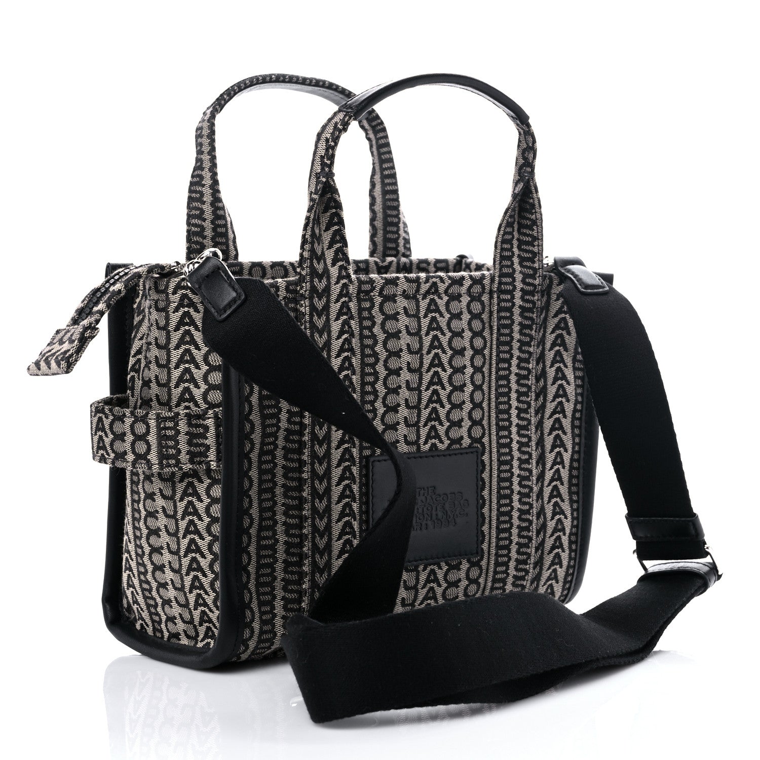 Marc Jacobs Cotton Jacquard Monogram Mini The Traveler Tote Bag Beige Multicolor 2 of 8