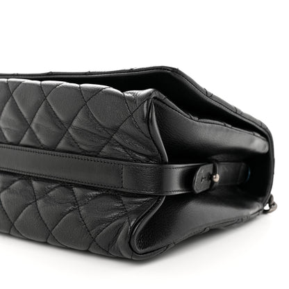Chanel Goatskin Quilted Large City Rock Flap Black 10 of 12
