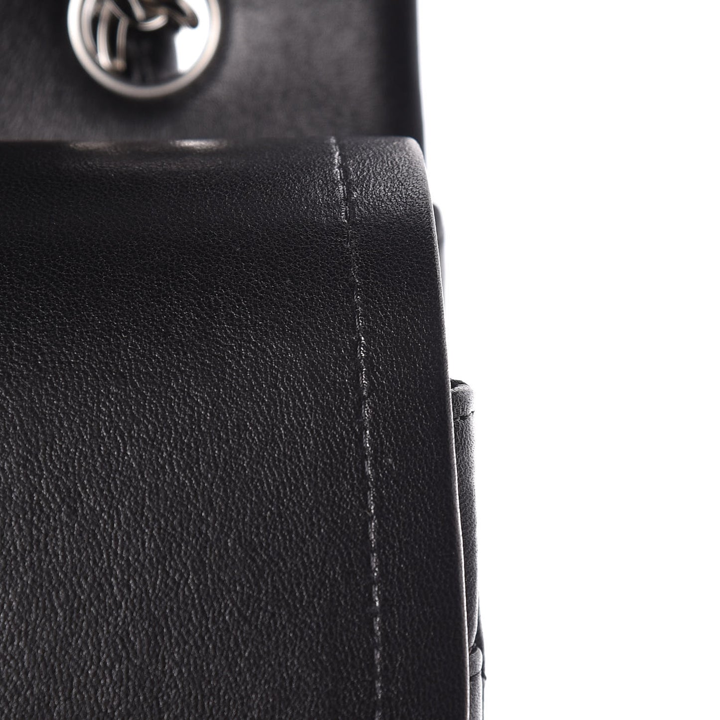 Lambskin Quilted Jumbo Double Flap Black
