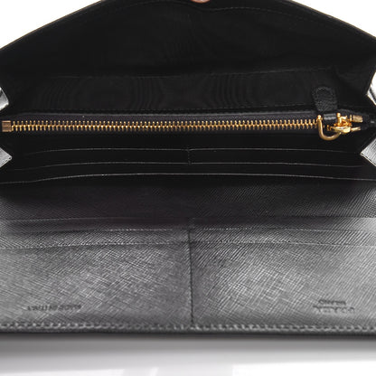 Prada Saffiano Continental Flap Wallet Nero Black 5 of 7