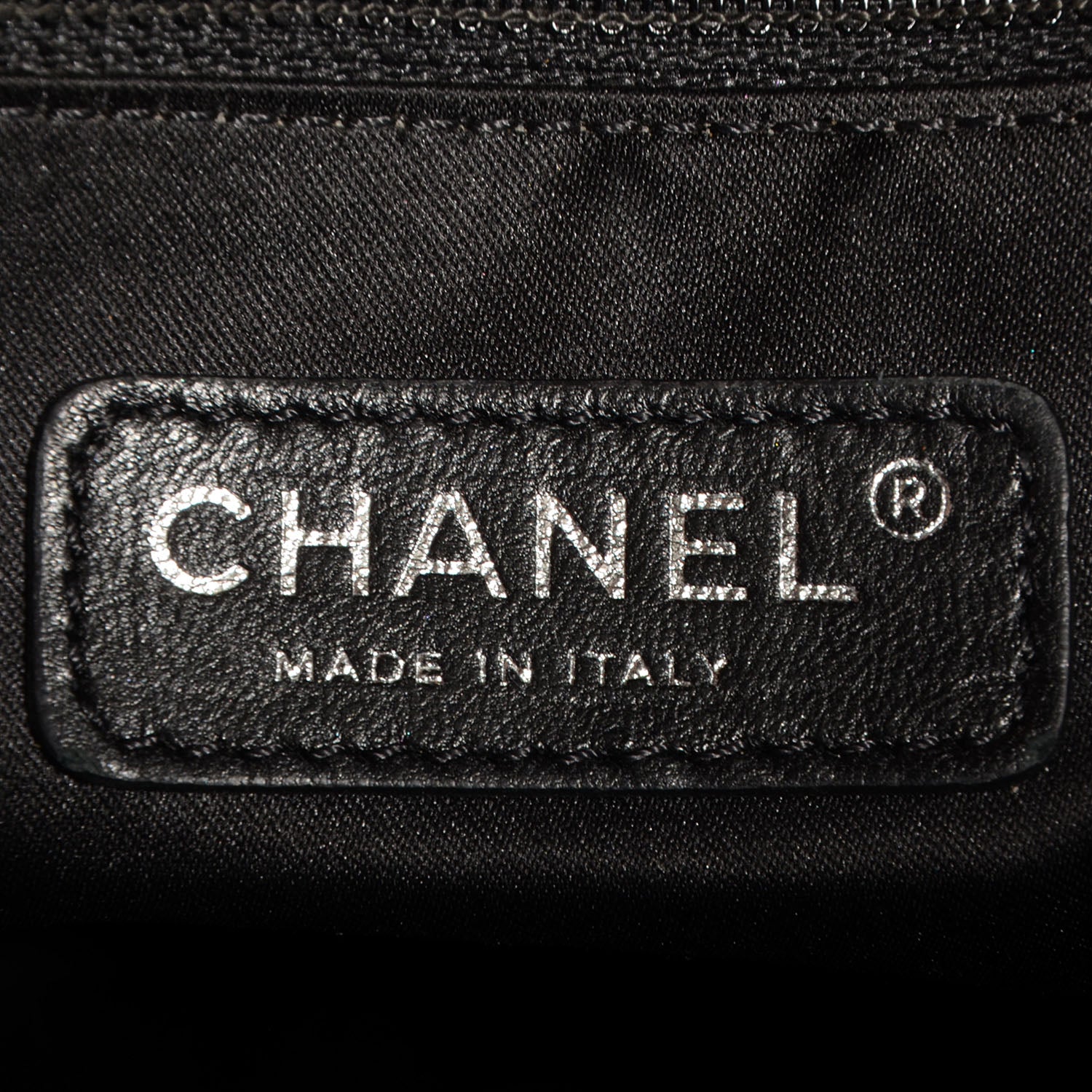 Chanel Vinyl Quilted Frozen Shopping Tote Black 6 of 7