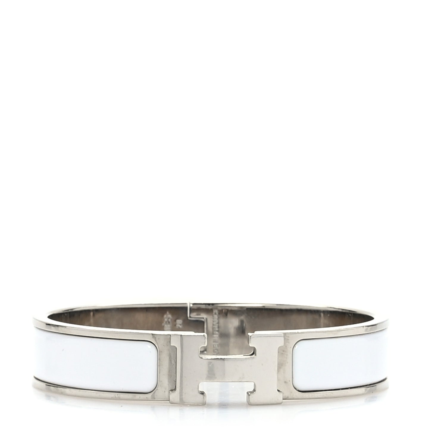 Enamel Narrow Clic Clac H Bracelet PM White