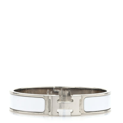Hermes Enamel Narrow Clic Clac H Bracelet PM White 1 of 5