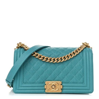 Chanel Caviar Quilted Medium Boy Flap Turquoise 1 of 9