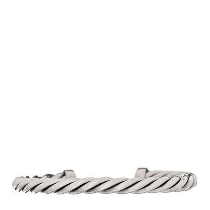 David Yurman Sterling Silver Turquoise 6mm Cable Classic Cuff Bracelet 2 of 3