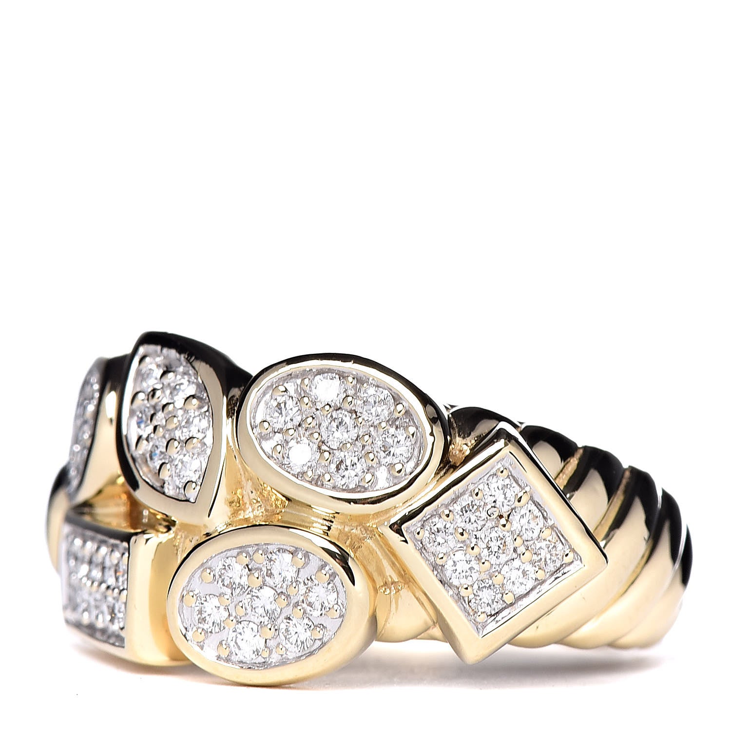 David Yurman 18K Yellow Gold Diamond Confetti Band Ring 52 6 3 of 6