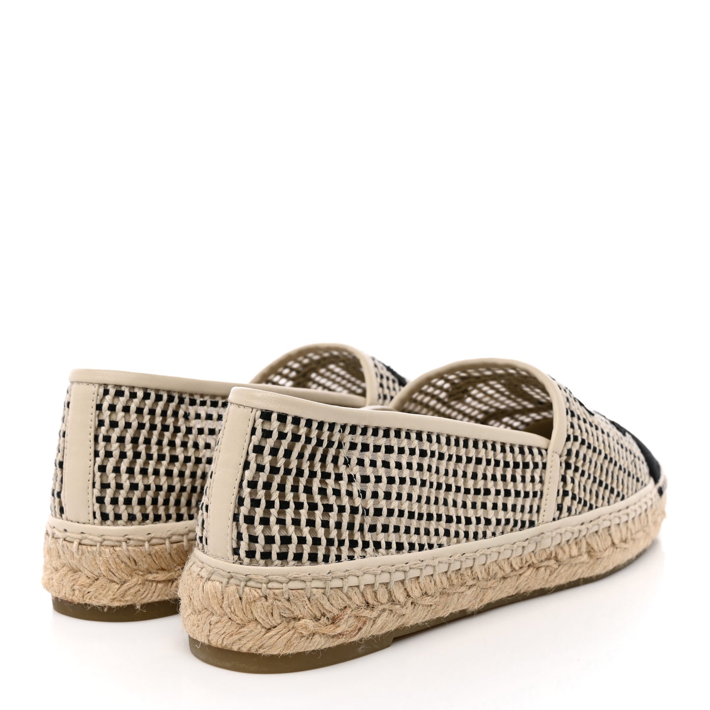 Mesh Grosgrain CC Espadrilles 41 Beige Black