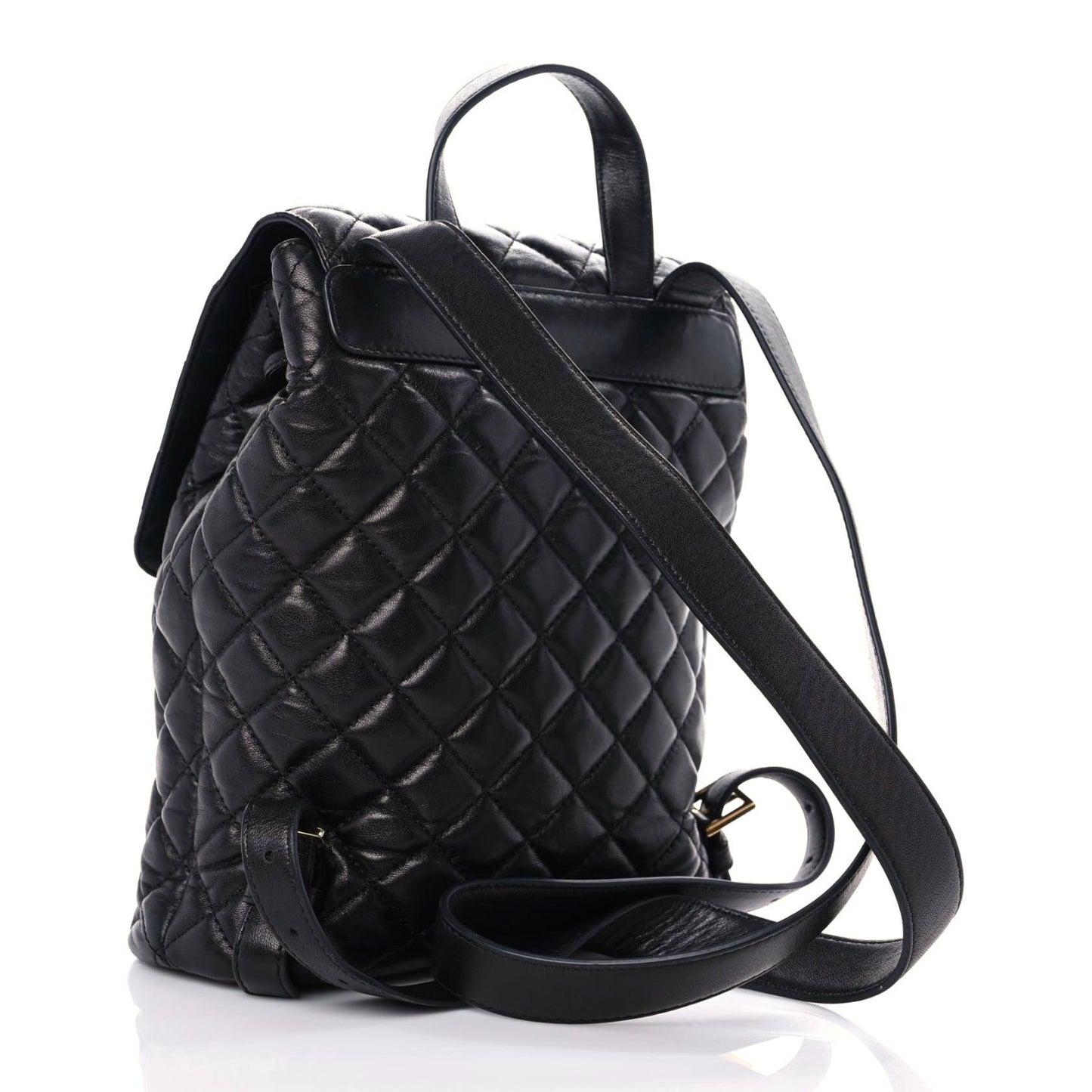 Calfskin Quilted Medusa Backpack Black