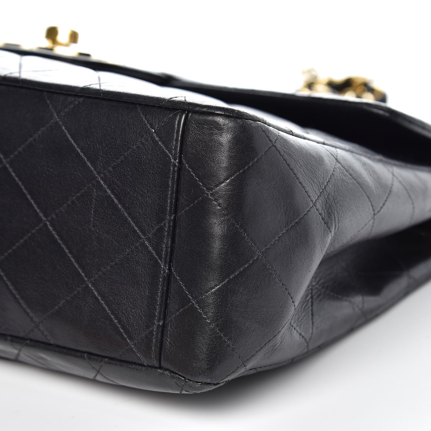 Lambskin Quilted XL Jumbo Single Flap Black