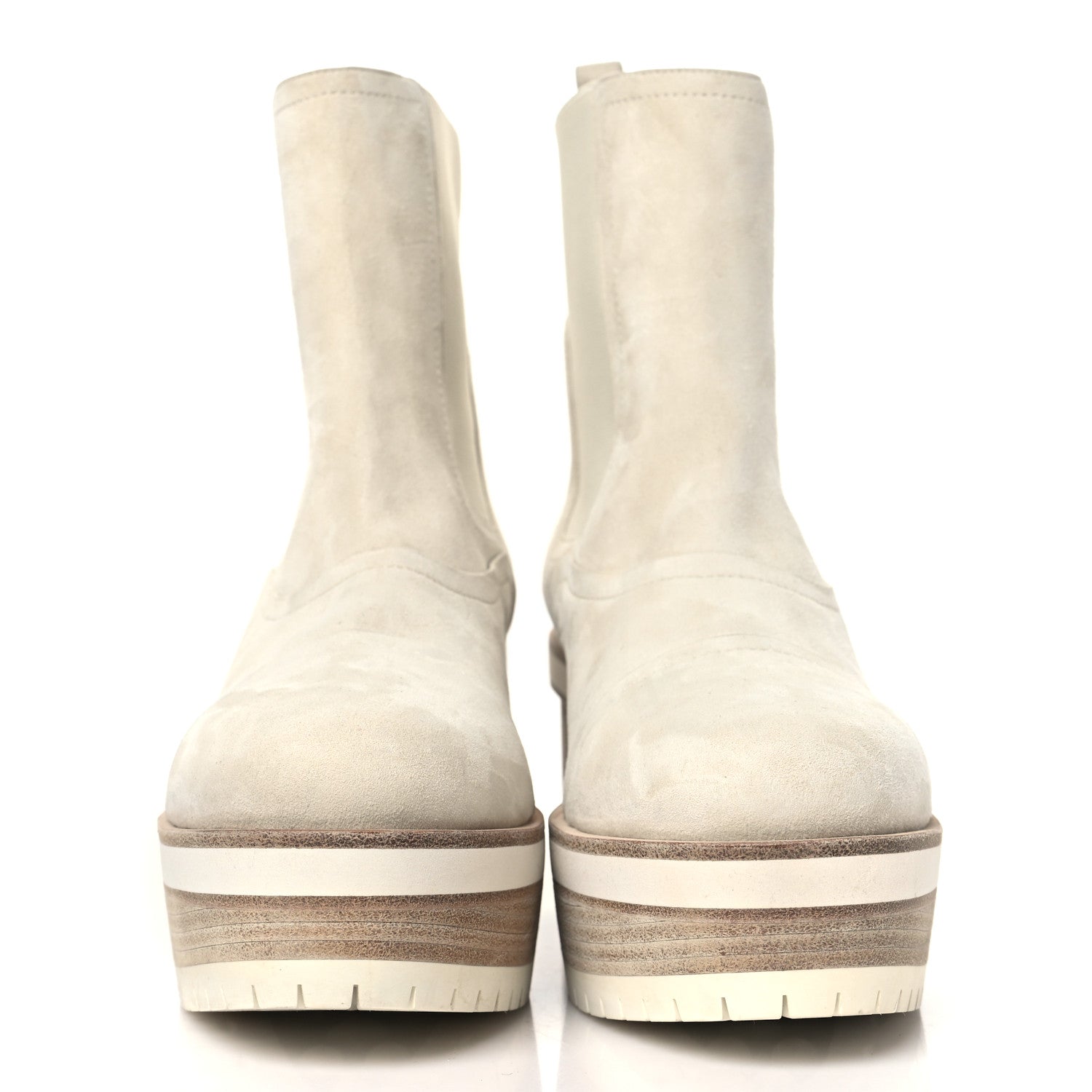 Hermes Suede Goatskin Isee 45 Ankle Boots 41 Blanc De Paris 2 of 8