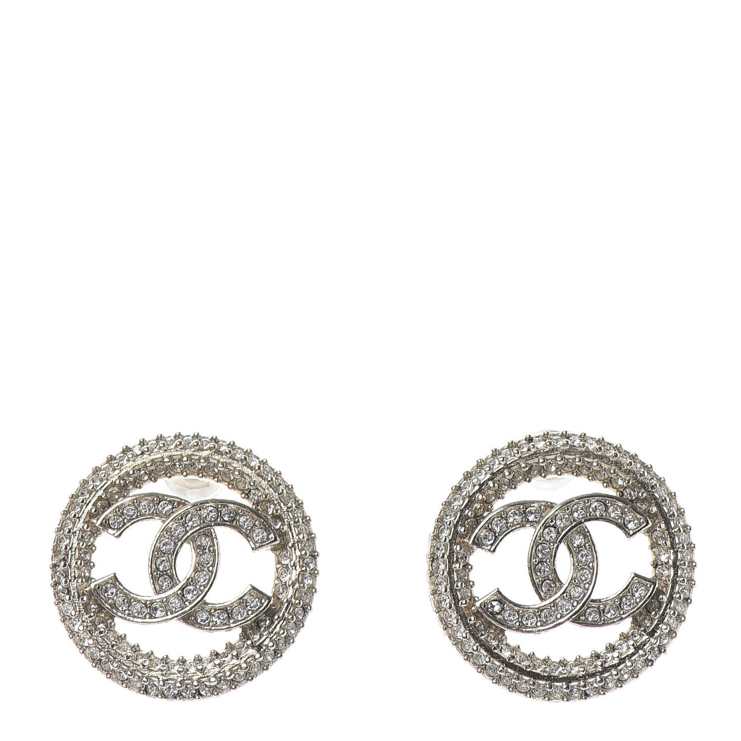 Crystal CC Vendome Round Earrings Gold