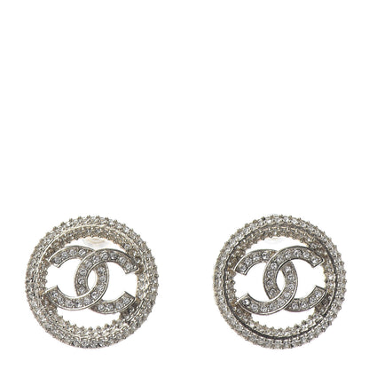 Chanel Crystal CC Vendome Round Earrings Gold 1 of 4