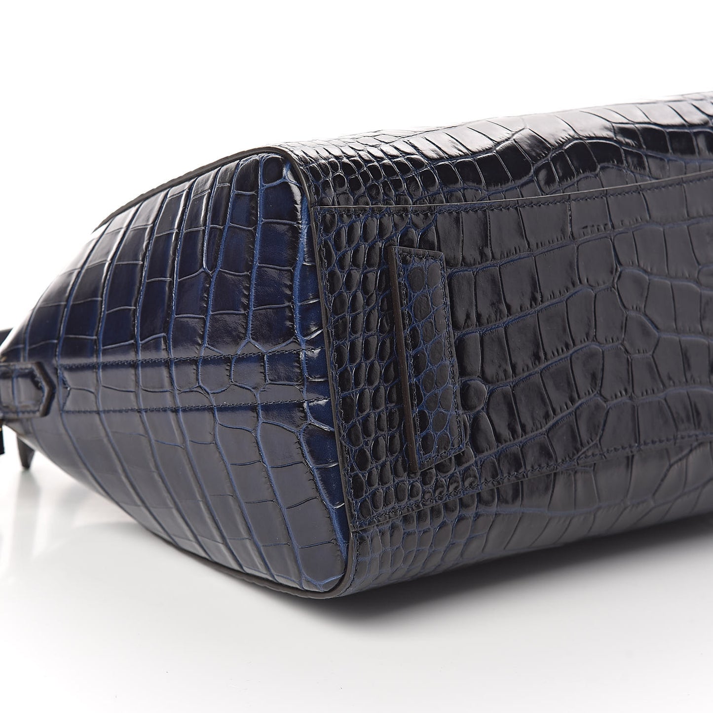 Calfskin Crocodile Embossed Small Antigona Deep Blue