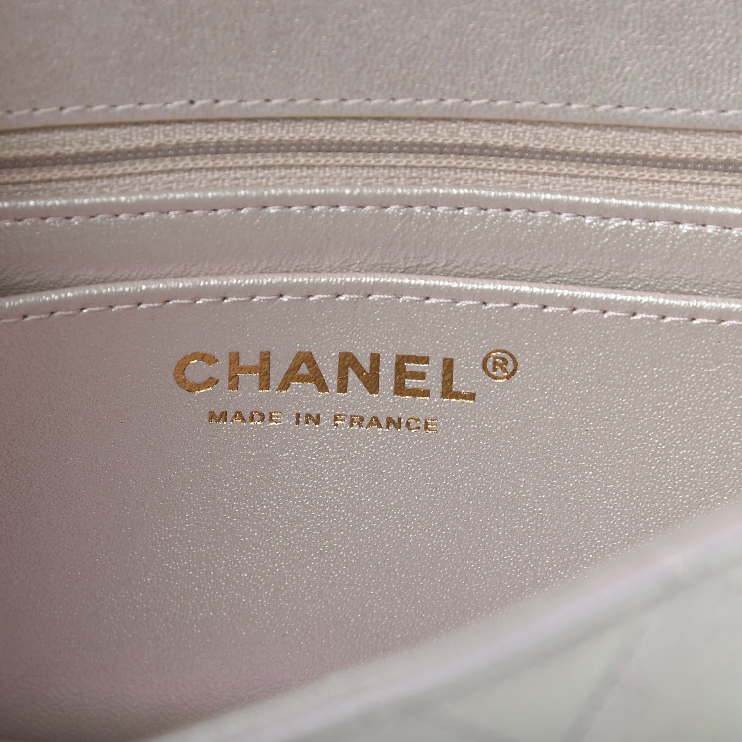 Chanel Iridescent Lambskin Quilted Mini Rectangular Flap Ivory 6 of 11
