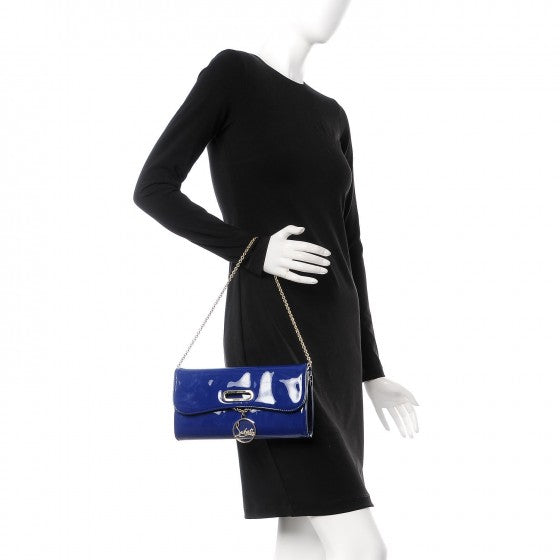 Christian Louboutin Patent Riviera Clutch Neptune 2 of 7