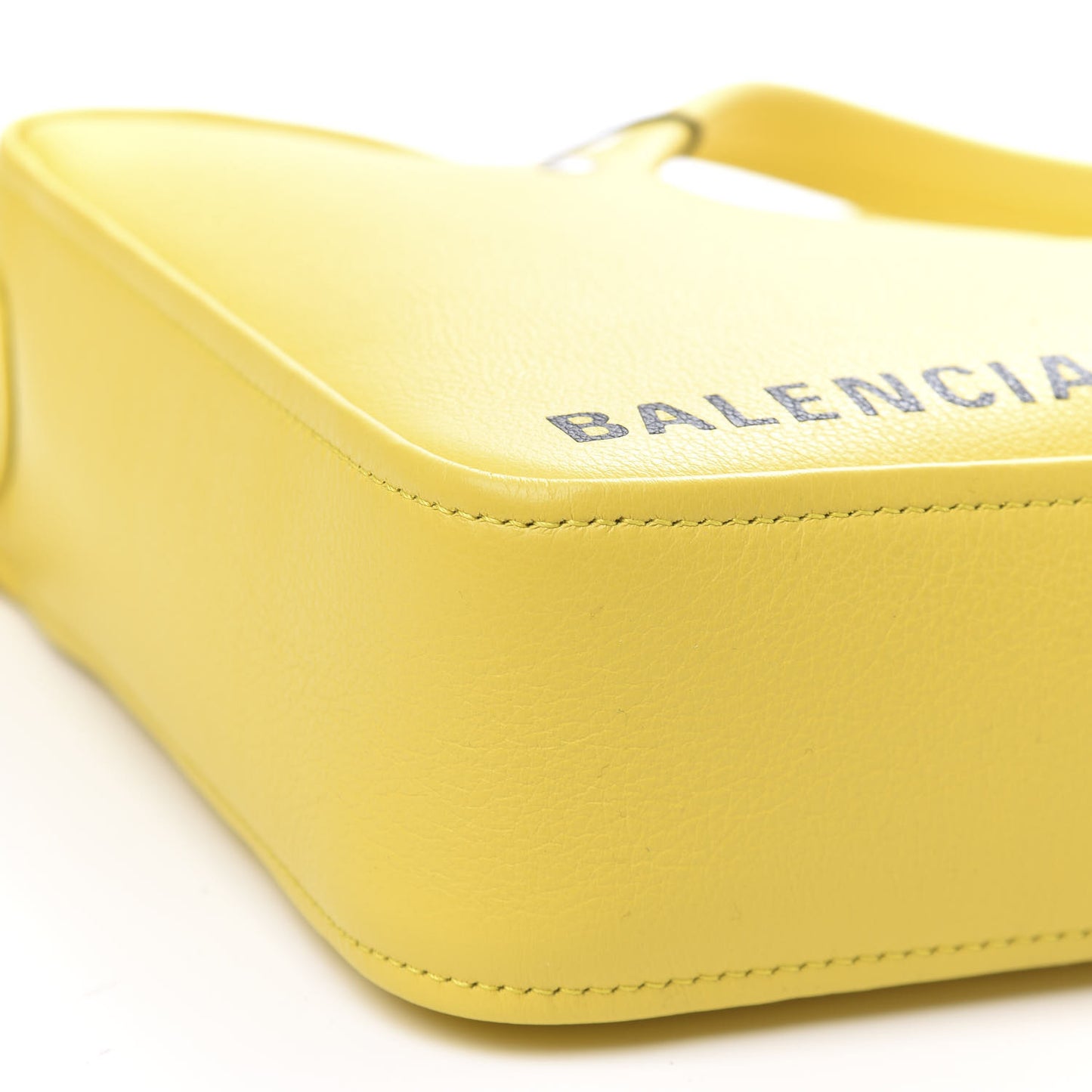 Shiny Day Calfskin Logo XS Triangle Duffle Jaune Black