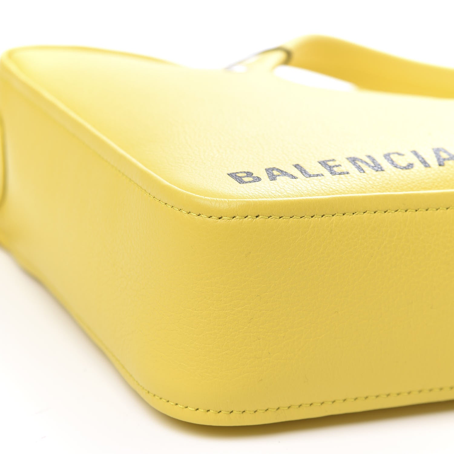 Balenciaga Shiny Day Calfskin Logo XS Triangle Duffle Jaune Black 8 of 9