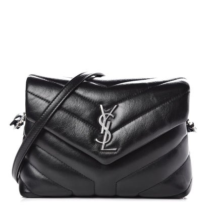 Saint Laurent Calfskin Y Quilted Monogram Toy Loulou Crossbody Bag Black 1 of 11