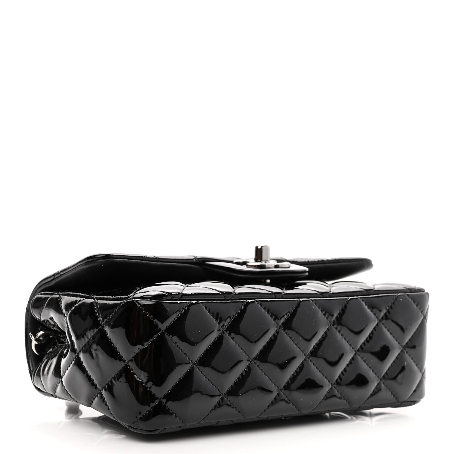 Chanel Patent Calfskin Quilted Mini Rectangular Flap Black 4 of 11