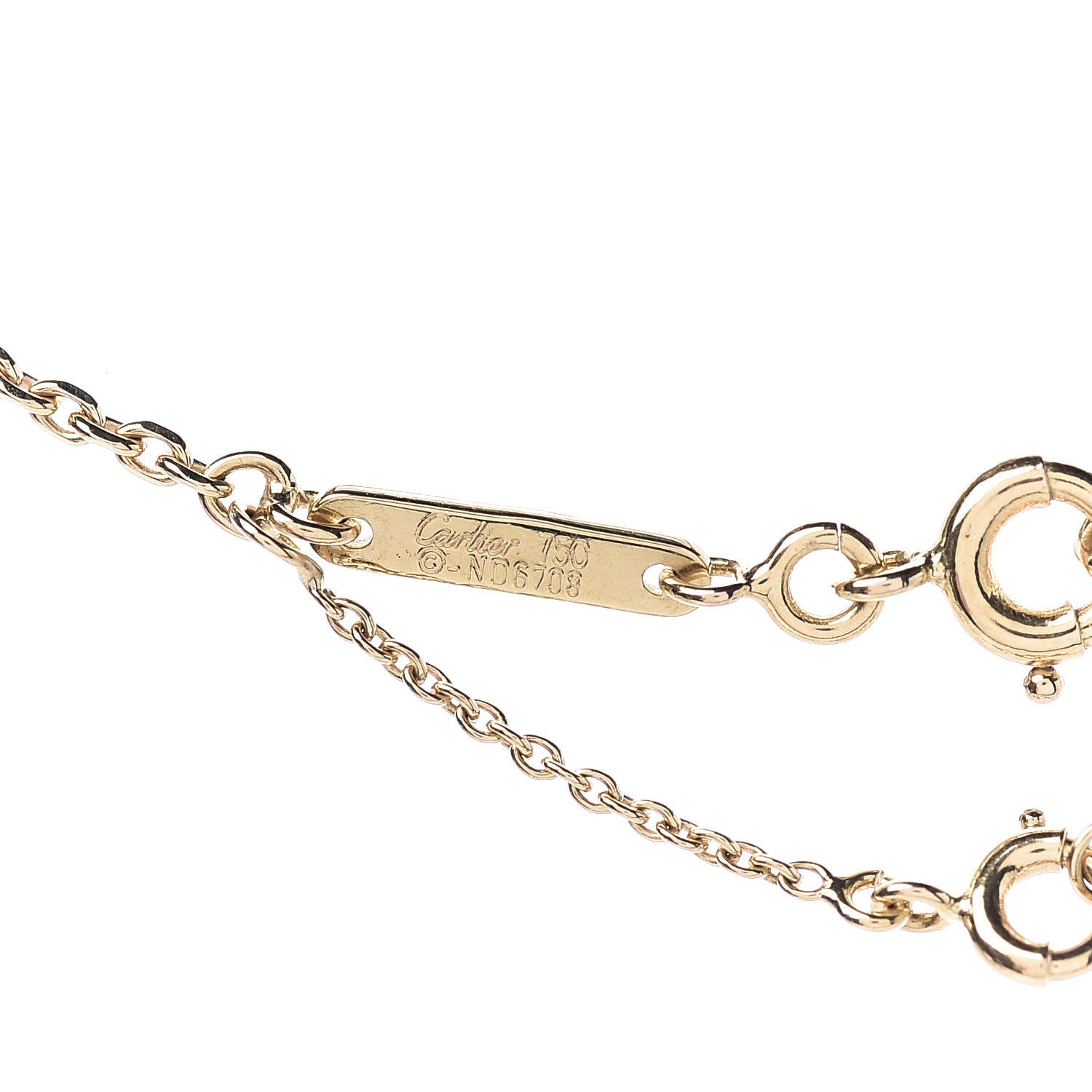 Cartier 18K Yellow Gold Diamond Hearts And Symbols Pendant Necklace 6 of 7