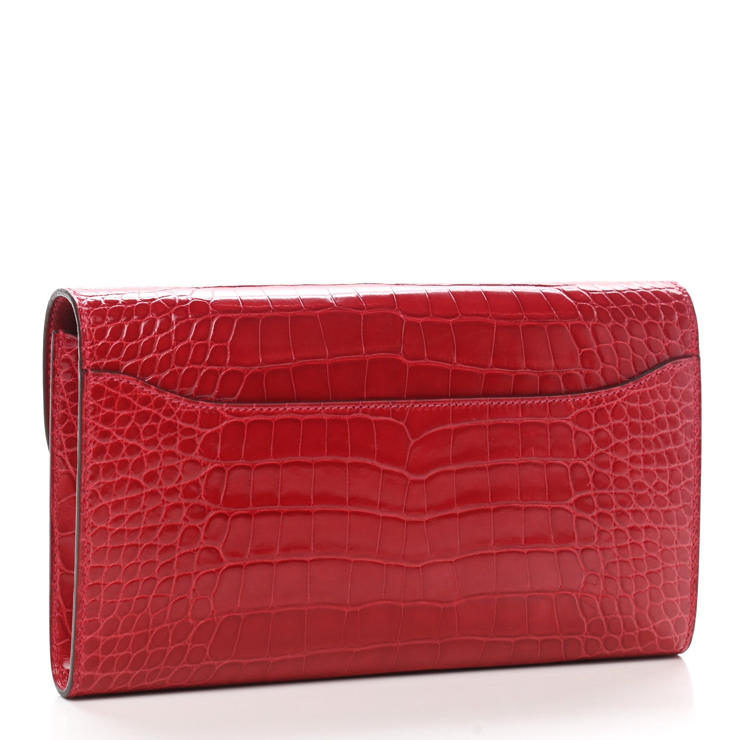 Hermes Shiny Alligator Constance Long Wallet Rouge Vif 3 of 9