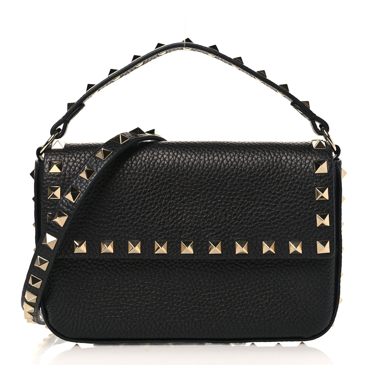 Valentino Garavani Grainy Calfskin Rockstud Crossbody Pouch Black 1 of 9