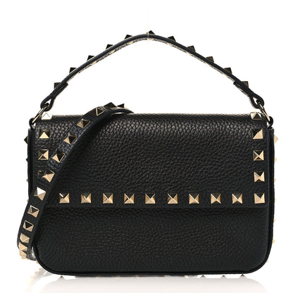 Valentino Garavani Grainy Calfskin Rockstud Crossbody Pouch Black 1 of 9