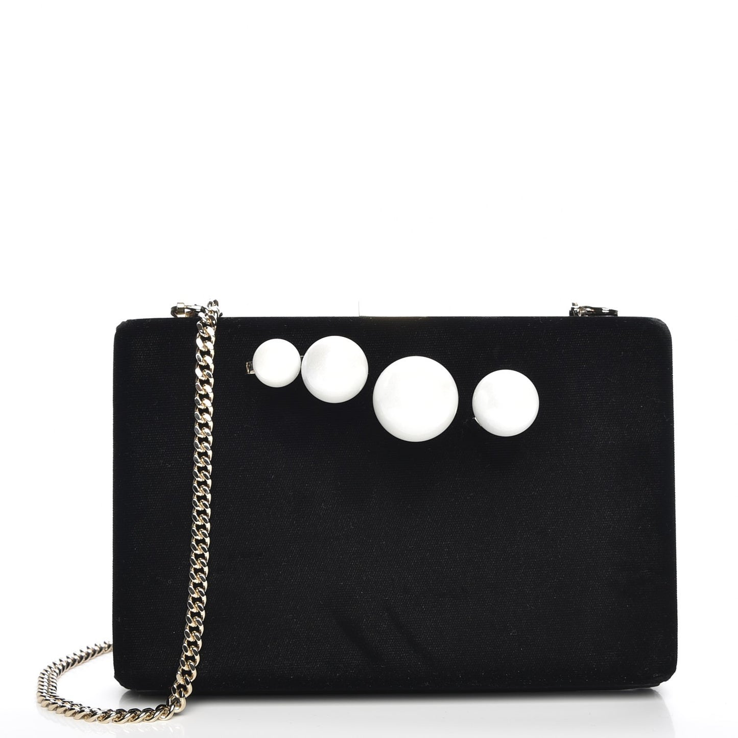 Velvet Pearl Knuckle Clutch Black