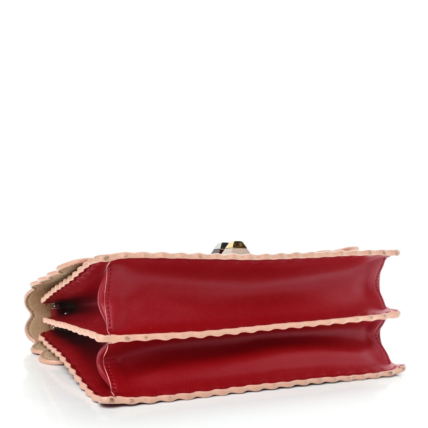 Fendi Vitello Liberty Scalloped Studded Kan I Shoulder Bag Fragola 3 of 18