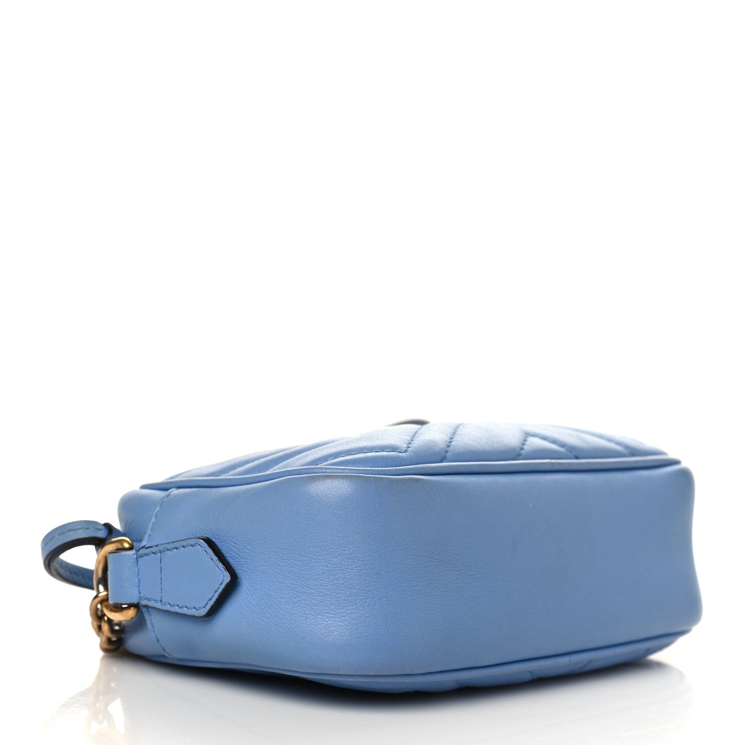 Gucci Calfskin Matelasse Mini GG Marmont Chain Shoulder Bag Clear Sky Blue 4 of 11
