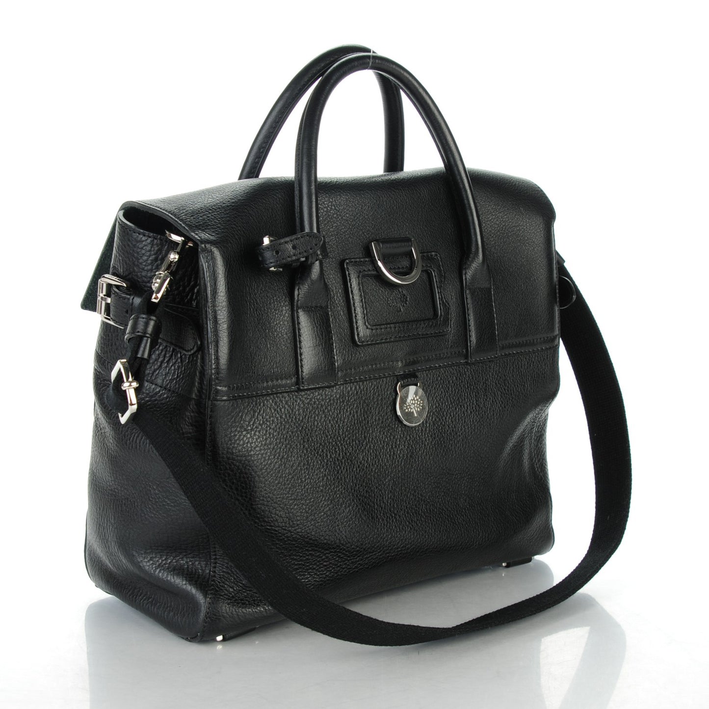Natural Leather Cara Delevingne Convertible Satchel Black