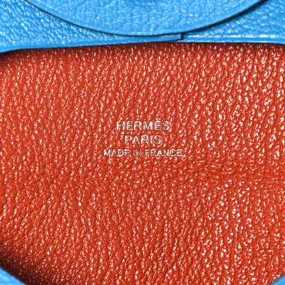 Hermes Chevre Mysore Bastia Verso Coin Purse Bleu Frida Cuivre 6 of 8