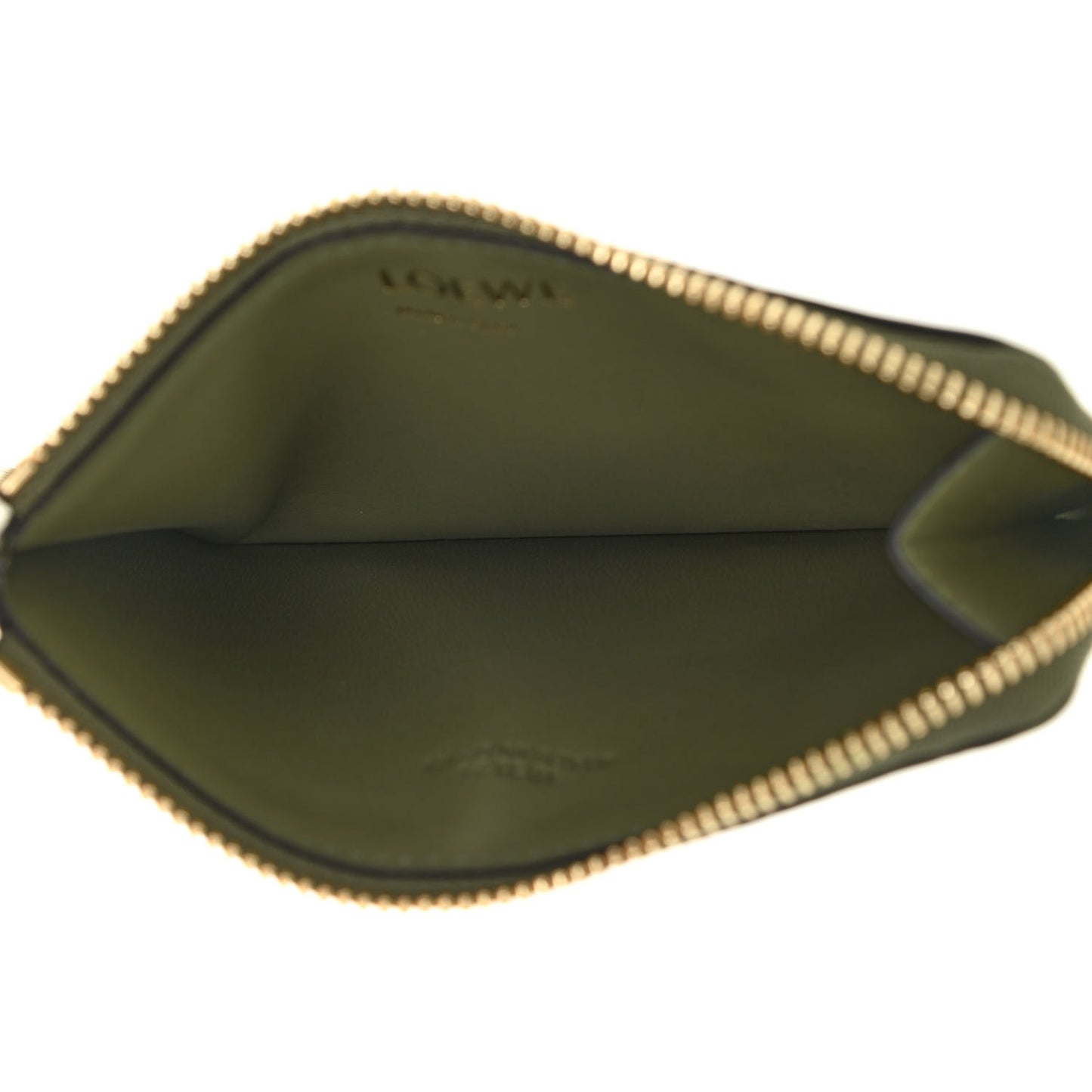 Calfskin Embossed Repeat Coin Card Holder Avocado Green