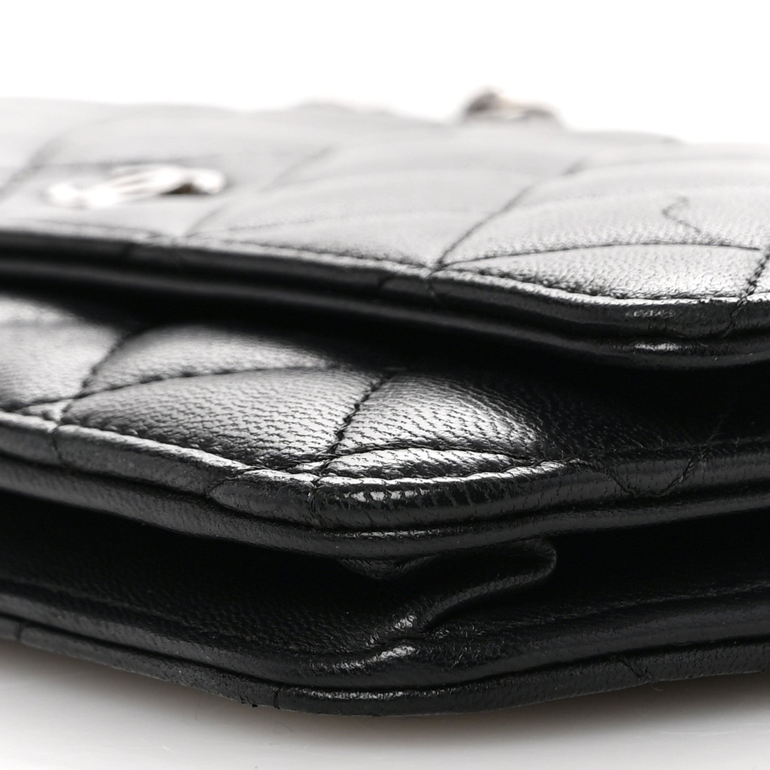 Chanel Lambskin Quilted Wallet On Chain WOC Black 11 of 11