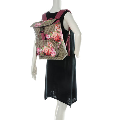 Gucci GG Supreme Monogram Blooms Medium Single Buckle Backpack Beige Multicolor Dry Rose 2 of 7