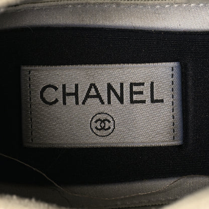 Chanel Velvet Calfskin Mixed Fibers CC Sneakers 40 Ivory Black 8 of 10