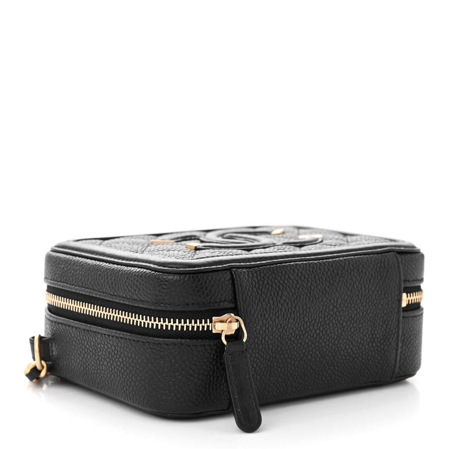 Chanel Caviar Quilted CC Filigree Vanity Clutch With Chain Black 4 of 10