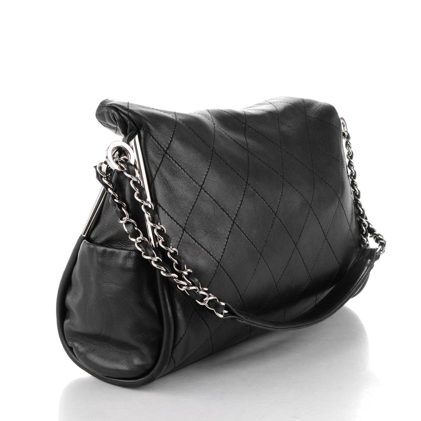 Lambskin Stitched Medium Ultimate Soft Tote Black