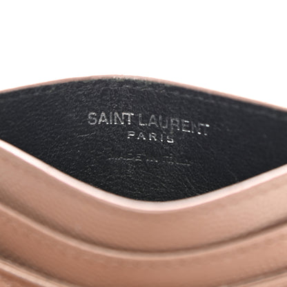 Saint Laurent Grain De Poudre Matelasse Chevron Monogram Credit Card Case Fard 6 of 12