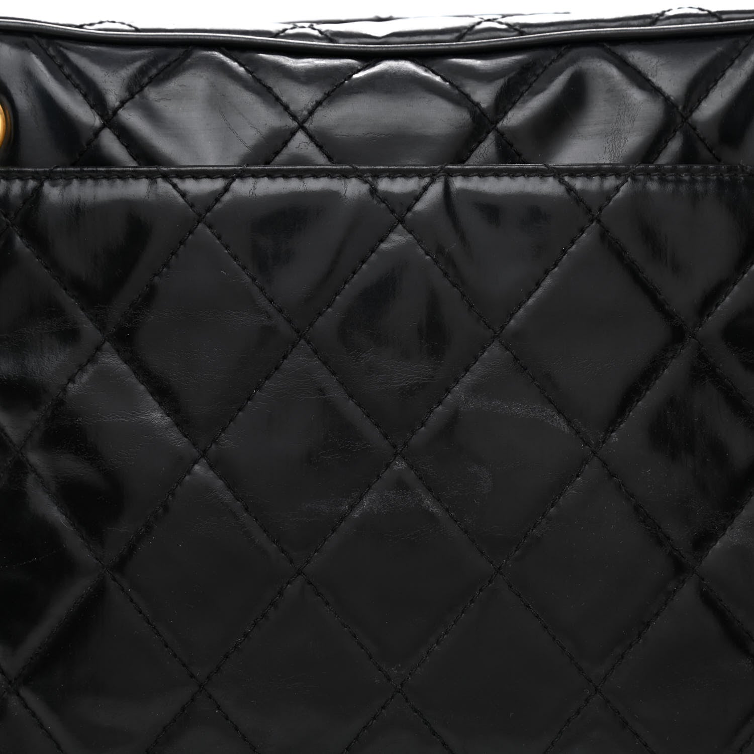 Chanel Patent Quilted Shoulder Bag Black 8 of 10