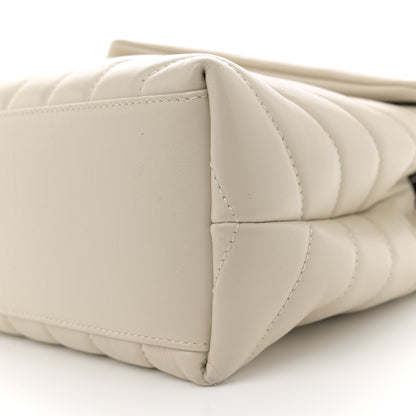 Saint Laurent Calfskin Y Quilted Monogram Small Loulou Chain Satchel Crema Soft 10 of 12