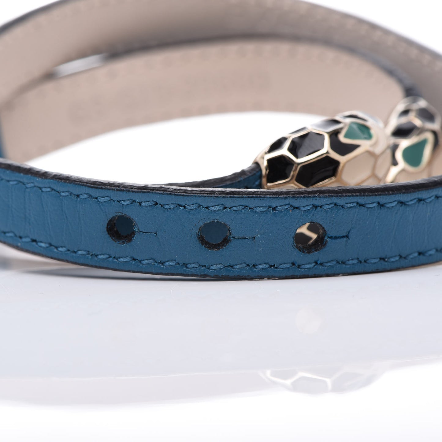 Calfskin Serpenti Forever Multi Coiled Bracelet S Deep Jade
