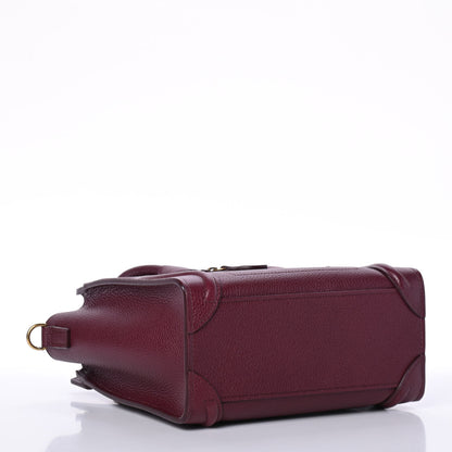 Celine Drummed Calfskin Nano Luggage Acai 3 of 4