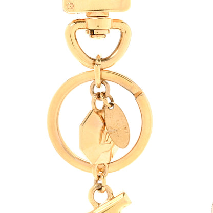 Louis Vuitton Metal LV Facettes Bag Charm Key Holder Gold Gold 4 of 5