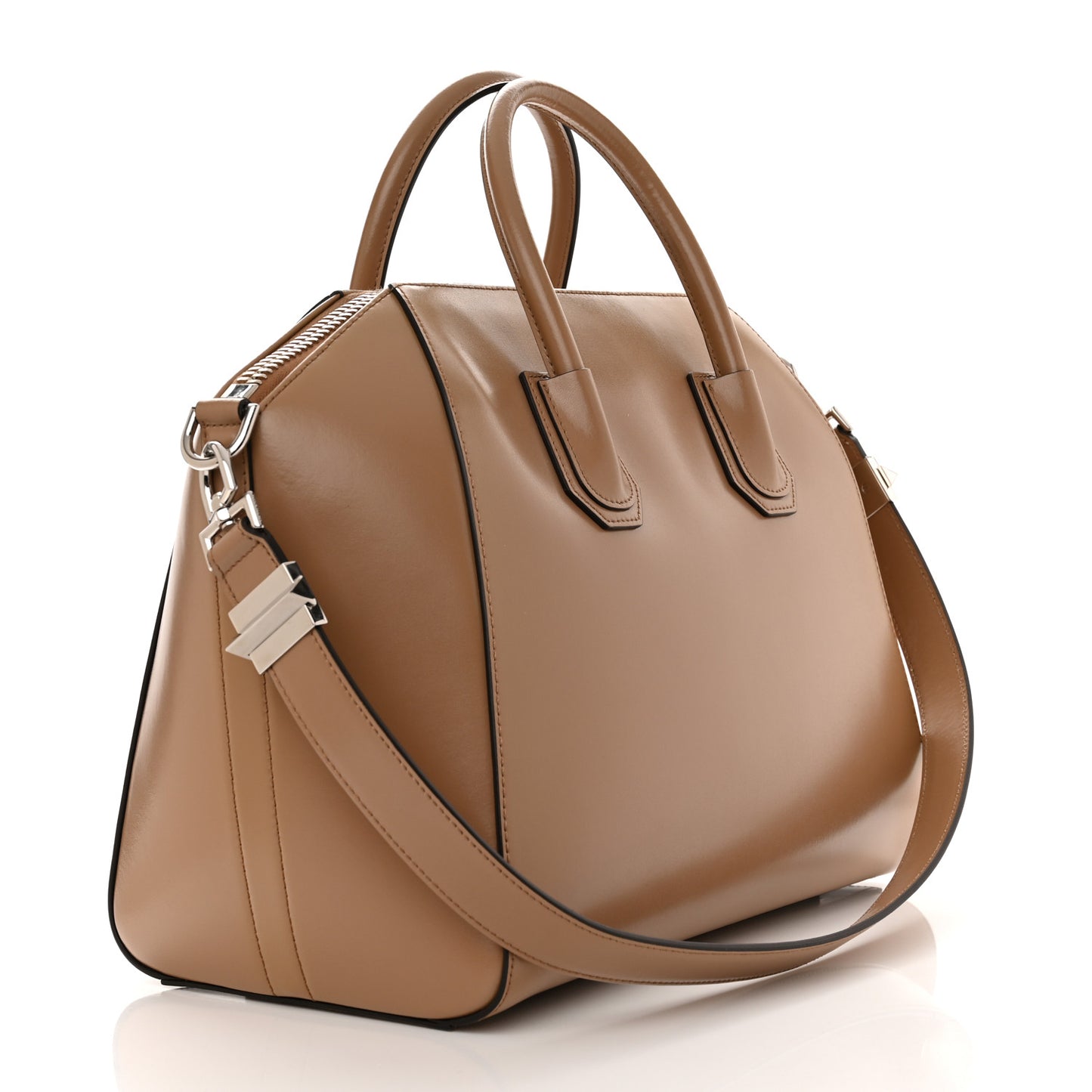 Shiny Lord Calfskin Medium Antigona Dark Beige