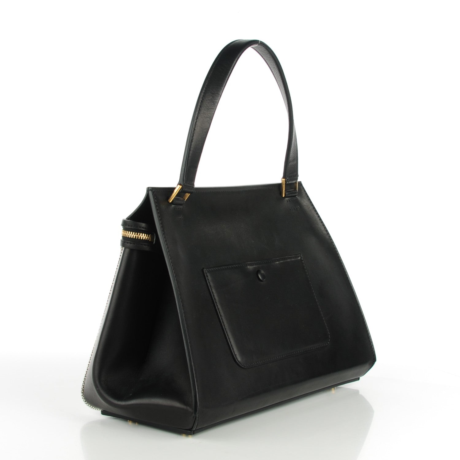 Celine Canvas Calfskin Small Bi-Color Edge Shoulder Bag Black 3 of 7