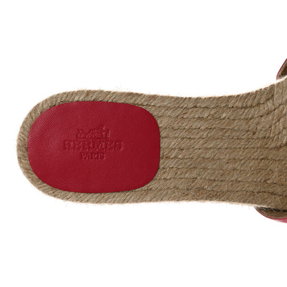 Hermes Nappa Famosa Espadrille Sandals 39 Rosa Framboise 7 of 10